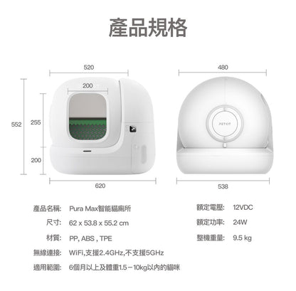 PETKIT - Pura Max 2 Smart Automatic Cat Litter Box PETKIT - Pura Max 2智能除臭殺菌自動貓廁所-Aquafilo