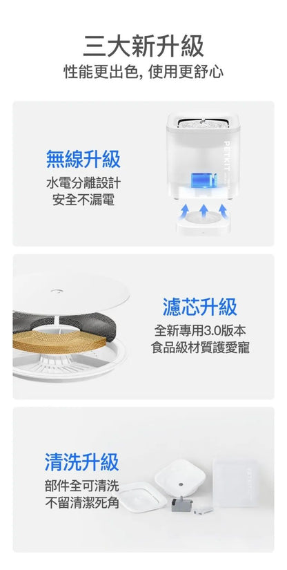 PETKIT - 小佩 Eversweet SOLO SE 無線水泵寵物飲水機｜寵物飲水機｜寵物水機｜寵物淨水器｜過濾水機-Aquafilo