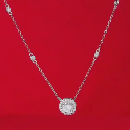 Starlight Sparkle Silver Diamond Necklace